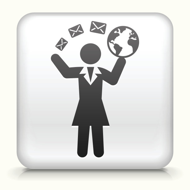 方形按钮与商业女性沟通版税免费矢量艺术图片下载