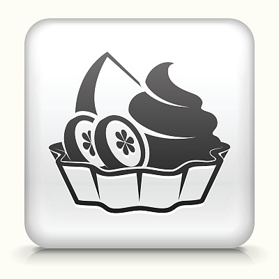 方形按钮与水果和甜点版税免费矢量艺术图片下载