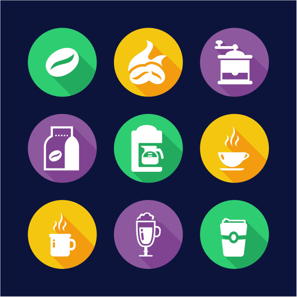 咖啡图标平面设计圈图片下载