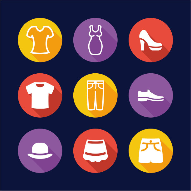 服装图标平面设计圈图片下载