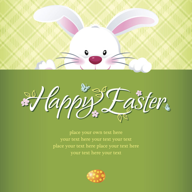 复活节兔子躲在通知后面图片下载