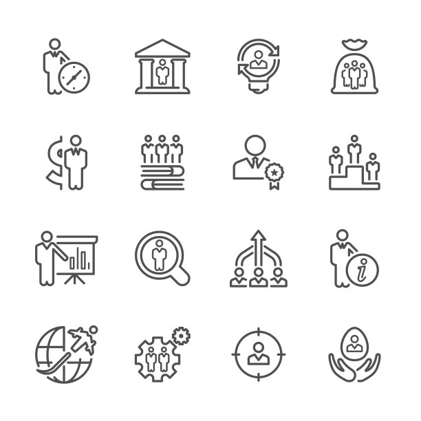 直线图标-商业和招聘系列图片下载