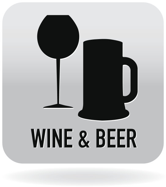 免版税的葡萄酒杯和灰色的啤酒斯坦图标图片下载