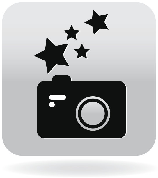 带灰色星星图标的免版税相机图片下载