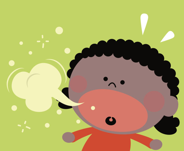 可爱的小黑女孩(小孩)打嗝，口臭图片下载