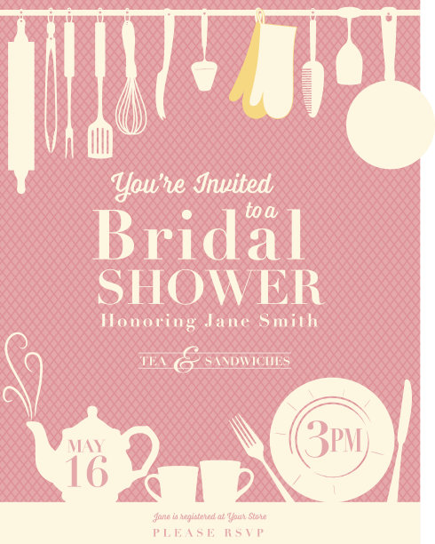 婚礼淋浴厨房邀请图片下载