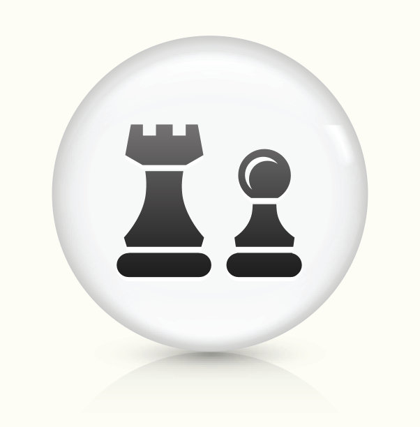 国际象棋棋子图标白色圆形矢量按钮图片下载