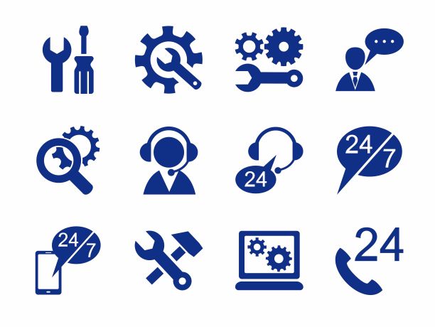 技术支持，单色图标。图片下载