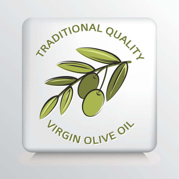 带有橄榄枝的方形图标图片下载