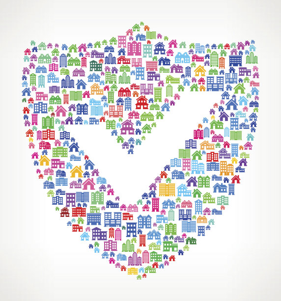 盾房地产版税免费矢量艺术模式图片下载