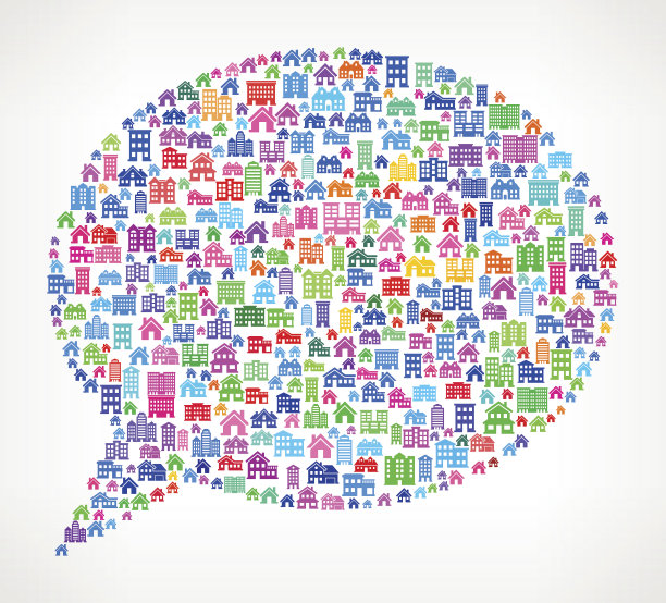 语言泡沫房地产版权免费矢量艺术模式图片下载