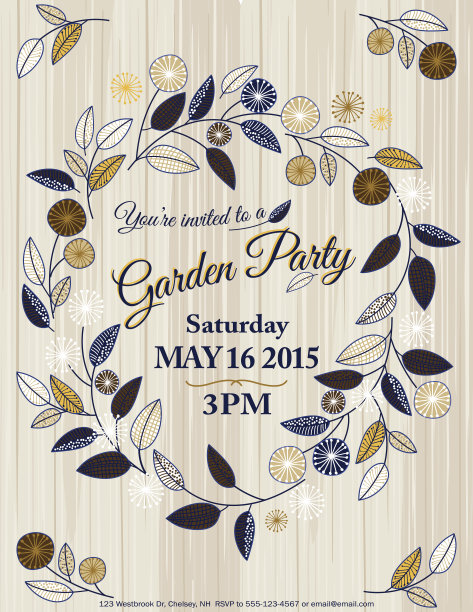 野花春天花园派对邀请模板图片下载