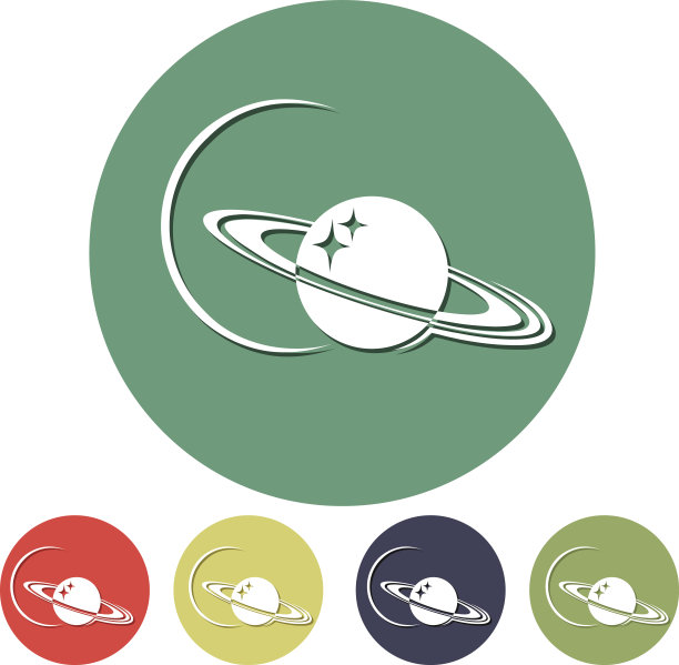 平面设计简单的图标-木星行星图片下载