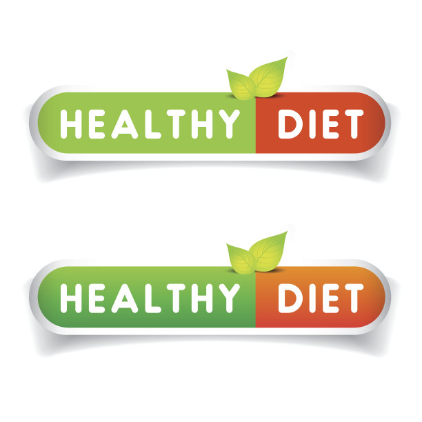 健康饮食标签载体图片下载