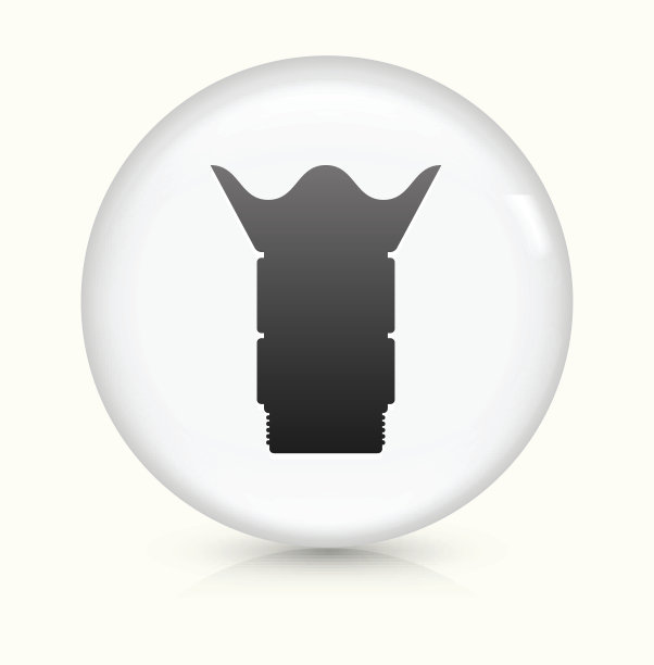 镜头图标上的白色圆形矢量按钮图片下载