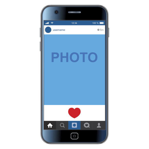 带有照片模板的智能手机图片下载