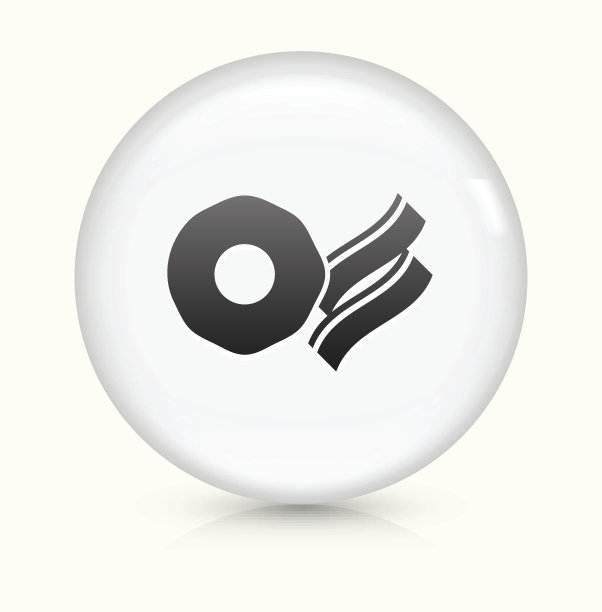 信标和鸡蛋图标上的白色圆形矢量按钮图片下载