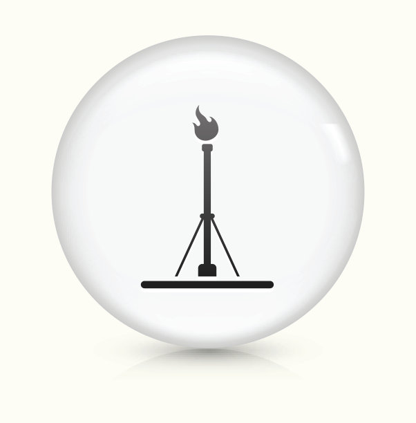 石油钻探图标上的白色圆形矢量按钮图片下载