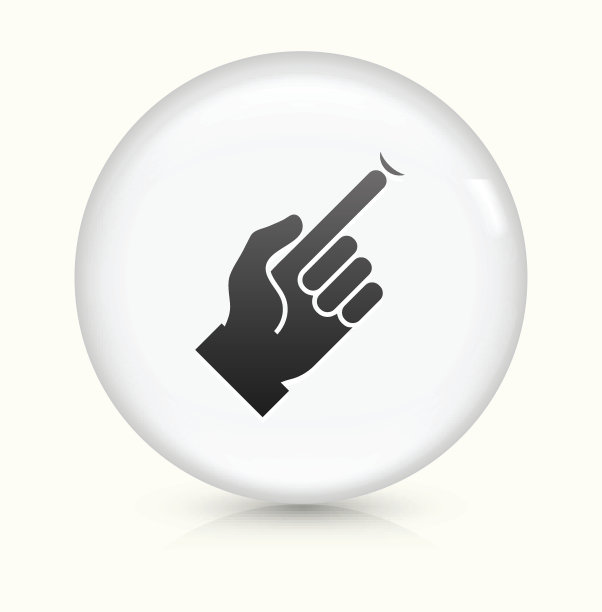 手持隐形眼镜图标上的白色圆形矢量按钮图片下载