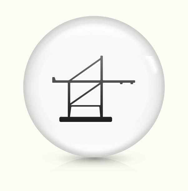 货运升降机图标上的白色圆形矢量按钮图片下载