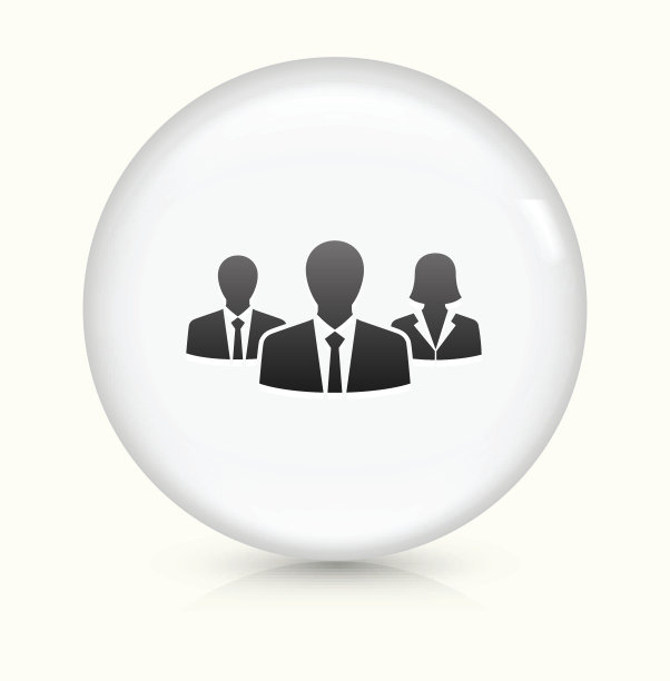 两个商人商人图标上的白色圆形矢量按钮图片下载