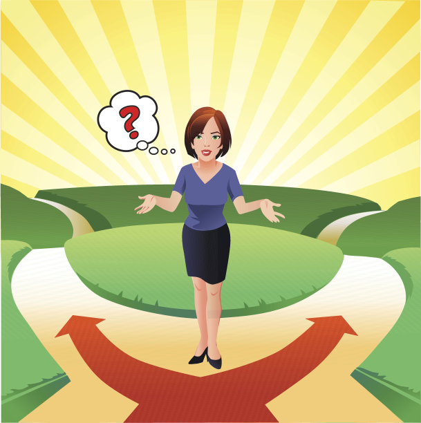 站在十字路口的女人正在做决定图片下载