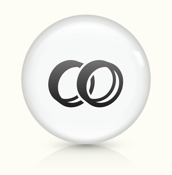 结婚戒指图标上的白色圆形矢量按钮图片下载