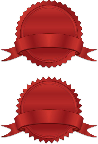闪亮的红色贴纸，丝带，条幅图片下载