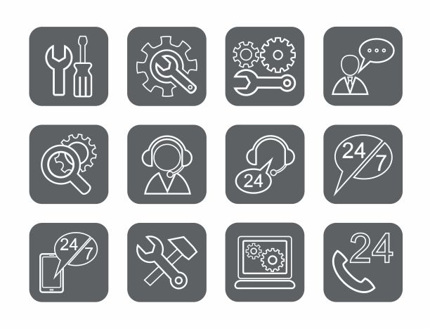 技术支持，轮廓图标，单色，灰色。图片下载