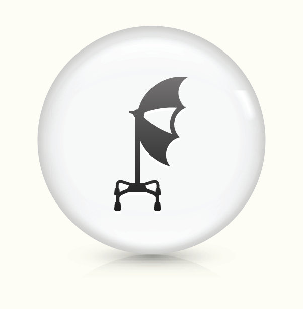 Studio Umbrella和摄影图标上的白色圆形矢量按钮图片下载