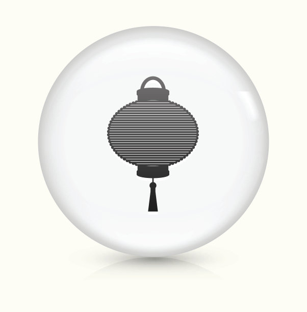 飞天花灯图标上的白色矢量按钮图片下载