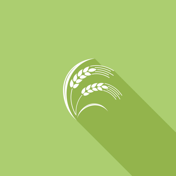 平面设计小麦图标与长影子图片下载