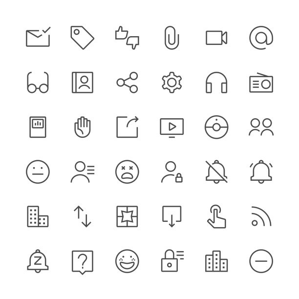 社交媒体图标设置3 | Thin Line系列图片下载