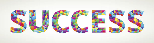 成功的彩色马赛克三角形图片下载