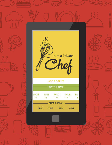 雇佣私人厨师移动应用程序图片下载