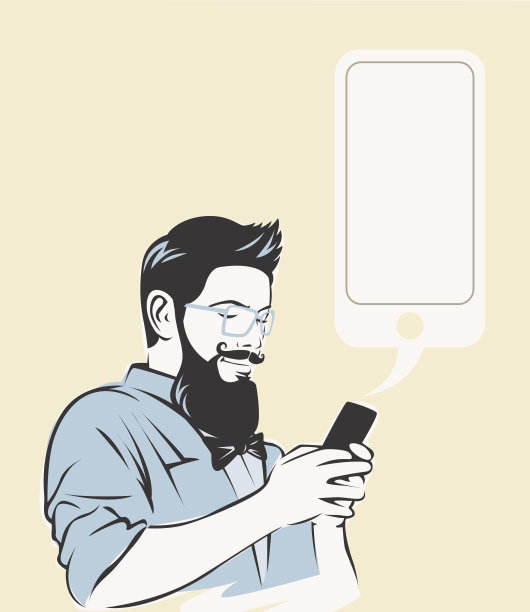 用手机的潮人。图片下载