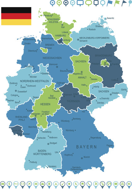 德国地图和导航图标图片下载
