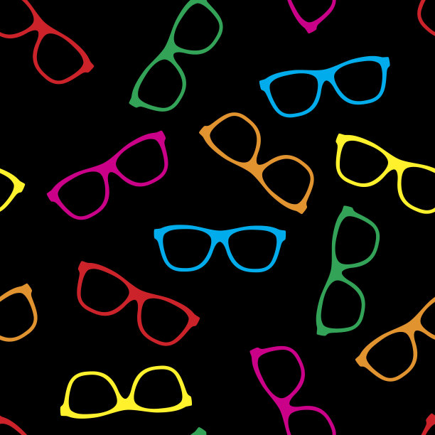 眼镜图案丰富多彩图片下载