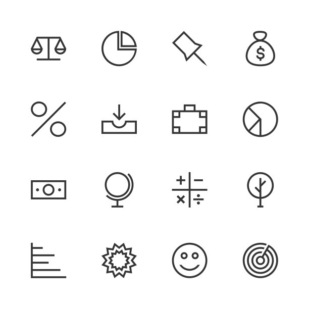 基本图标集6 - 线条系列图片下载