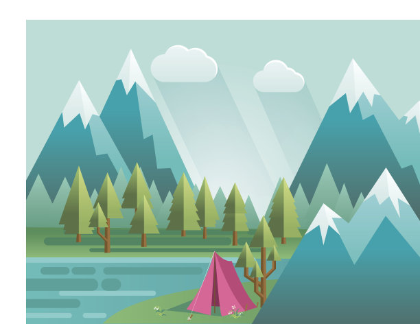 山和树的平面设计景观图片下载