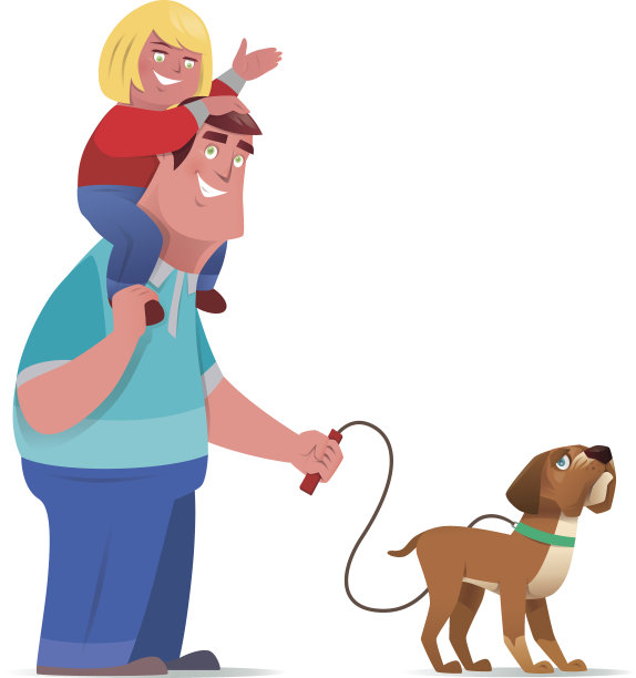 快乐的父亲和女儿图片下载