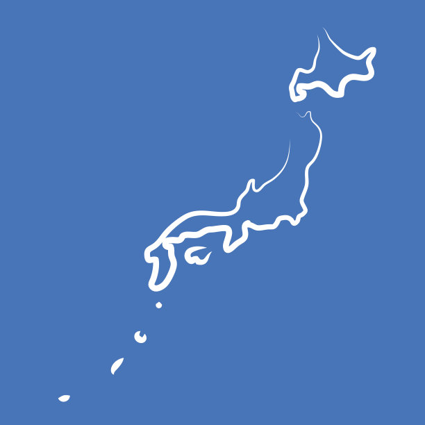 日本轮廓地图由单线绘制而成图片下载