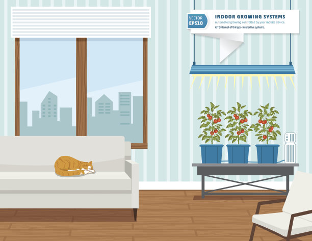 物联网水培室内种植系统概念图片下载