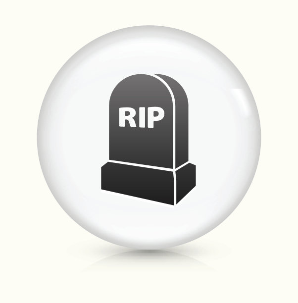 RIP墓碑图标白色圆形矢量按钮图片下载