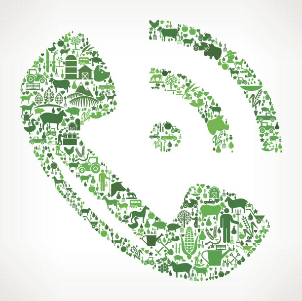 电话农业和农业绿色图标模式图片下载