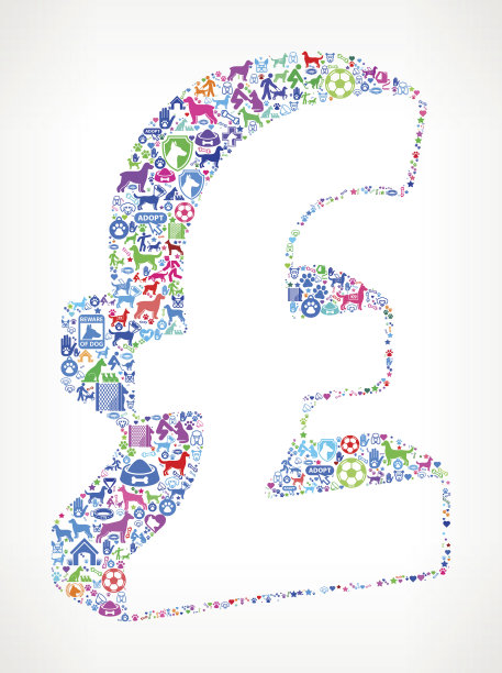 磅标志狗和狗宠物彩色图标图案图片下载