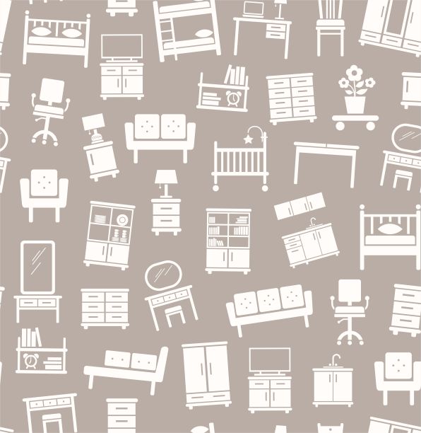 房屋家具，背景，无缝，灰色。图片下载