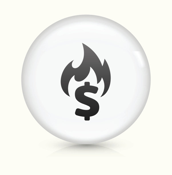 烧钱图标上白色圆形矢量按钮图片下载