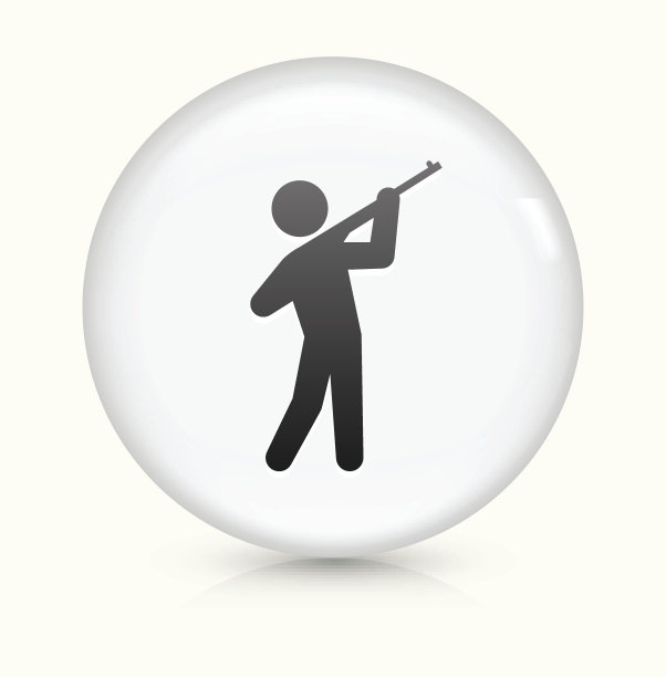 步枪兵图标上白色圆形矢量按钮图片下载