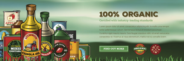 有机农场新鲜网页横幅图片下载